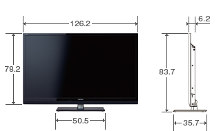 55V型A2の外形寸法図