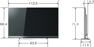 「50V型M510Xの寸法図」 イメージ