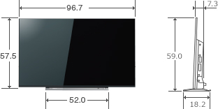 「43V型M520Xの寸法図」 イメージ