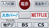 「ボタン1つで「ボタン1つで「スカパー！」「Netflix」にアクセス」イメージ