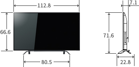 「50V型Z810Xの寸法図」 イメージ