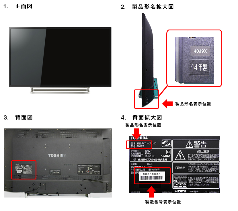 液晶テレビ40J9Xご愛用のお客様へ保証期間の一部延長のお知らせ