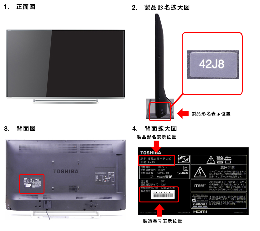 東芝 REGZA 42型 42J8 液晶テレビ「ジャンク品」 - テレビ