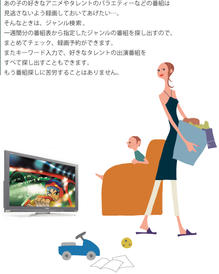 ���̎q�̍D���ȃA�j����^�����g�̃o���G�e�B�[�Ȃǂ̔ԑg�͌������Ȃ��悤�^�悵�Ă����Ă��������c�B����ȂƂ��́A�W�����������B��T�ԕ��̔ԑg�\����w�肵���W�������̔ԑg��T���o���̂ŁA�܂Ƃ߂ă`�F�b�N�A�^��\�񂪂ł��܂��B�܂��L�[���[�h���͂ŁA�D���ȃ^�����g�̏o���ԑg�����ׂĒT���o�����Ƃ��ł��܂��B�����ԑg�T����J���邱�Ƃ͂���܂���B