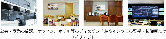 公共・商業の施設、オフィス、ホテル等のディスプレイからインフラの監視・制御用まで